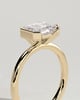 Jodie - Emerald East West Half Bezel Solitaire Engagement Ring - 18k Yellow Gold