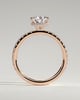 Jordanna  5 Claw Pear Pav Solitaire with Hidden Halo - 18k Rose Gold