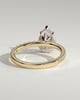 Jordanna  5 Claw Pear Pav Solitaire with Hidden Halo - 18k Yellow Gold / 18k White Gold