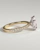 Jordanna  5 Claw Pear Pav Solitaire with Hidden Halo - 18k Yellow Gold / 18k White Gold