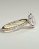 Jordanna  5 Claw Pear Pav Solitaire with Hidden Halo - 18k Yellow Gold / 18k White Gold