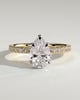 Jordanna  5 Claw Pear Pav Solitaire with Hidden Halo - 18k Yellow Gold / 18k White Gold