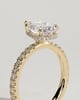 Jordanna  5 Claw Pear Pav Solitaire with Hidden Halo - 18k Yellow Gold