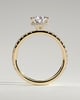 Jordanna  5 Claw Pear Pav Solitaire with Hidden Halo - 18k Yellow Gold