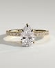 Jordanna  5 Claw Pear Pav Solitaire with Hidden Halo - 18k Yellow Gold