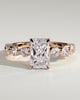 Josephine  Radiant Solitaire with Side Stones & Hidden Halo - 18k Rose Gold