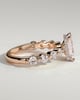Josephine  Radiant Solitaire with Side Stones & Hidden Halo - 18k Rose Gold