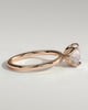 Joy - Round Claw Solitaire with Petal Gallery and Accent Leaf Detail Engagement Ring - 18k Rose Gold