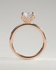 Joy - Round Claw Solitaire with Petal Gallery and Accent Leaf Detail Engagement Ring - 18k Rose Gold