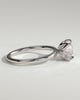 Joy - Round Claw Solitaire with Petal Gallery and Accent Leaf Detail Engagement Ring - 18k White Gold