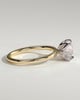 Joy - Round Claw Solitaire with Petal Gallery and Accent Leaf Detail Engagement Ring - 18k Yellow Gold / 18k White Gold