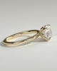 Joy - Round Claw Solitaire with Petal Gallery and Accent Leaf Detail Engagement Ring - 18k Yellow Gold