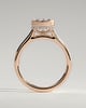 Jude - Pear Bezel Solitaire with Hidden Halo and Cathedral High Setting Engagement Ring - 18k Rose Gold