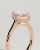 Jude - Pear Bezel Solitaire with Hidden Halo and Cathedral High Setting Engagement Ring - 18k Rose Gold