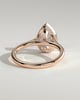Jude - Pear Bezel Solitaire with Hidden Halo and Cathedral High Setting Engagement Ring - 18k Rose Gold