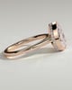 Jude - Pear Bezel Solitaire with Hidden Halo and Cathedral High Setting Engagement Ring - 18k Rose Gold
