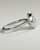 Jude - Pear Bezel Solitaire with Hidden Halo and Cathedral High Setting Engagement Ring - 18k White Gold