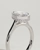 Jude - Pear Bezel Solitaire with Hidden Halo and Cathedral High Setting Engagement Ring - 18k White Gold