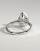 Jude - Pear Bezel Solitaire with Hidden Halo and Cathedral High Setting Engagement Ring - 18k White Gold