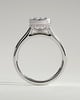Jude - Pear Bezel Solitaire with Hidden Halo and Cathedral High Setting Engagement Ring - 18k White Gold