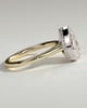 Jude - Pear Bezel Solitaire with Hidden Halo and Cathedral High Setting Engagement Ring - 18k Yellow Gold / 18k White Gold