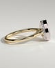 Jude - Pear Bezel Solitaire with Hidden Halo and Cathedral High Setting Engagement Ring - 18k Yellow Gold / 18k White Gold