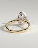 Jude - Pear Bezel Solitaire with Hidden Halo and Cathedral High Setting Engagement Ring - 18k Yellow Gold / 18k White Gold