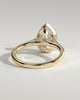 Jude - Pear Bezel Solitaire with Hidden Halo and Cathedral High Setting Engagement Ring - 18k Yellow Gold