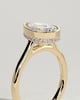 Jude - Pear Bezel Solitaire with Hidden Halo and Cathedral High Setting Engagement Ring - 18k Yellow Gold