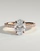 Julia  Oval Solitaire with Hidden Halo and Pav - 18k Rose Gold