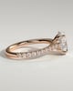 Julia  Oval Solitaire with Hidden Halo and Pav - 18k Rose Gold