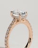 Julia  Oval Solitaire with Hidden Halo and Pav - 18k Rose Gold