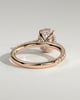 Julia  Oval Solitaire with Hidden Halo and Pav - 18k Rose Gold