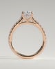 Julia  Oval Solitaire with Hidden Halo and Pav - 18k Rose Gold