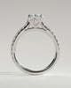Julia - Oval 4 Claw Solitaire with Hidden Halo, Pave Band and Cathedral Setting Engagement Ring - 18k White Gold