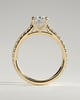Julia  Oval Solitaire with Hidden Halo and Pav - 18k Yellow Gold