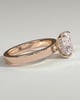 Kai - Elongated Cushion 4 Claw Solitaire with Flat Cigar Band and Hidden Halo Engagement Ring - 18k Rose Gold High Setting