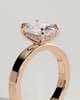 Kai - Elongated Cushion 4 Claw Solitaire with Flat Cigar Band and Hidden Halo Engagement Ring - 18k Rose Gold High Setting