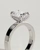 Kai - Elongated Cushion 4 Claw Solitaire with Flat Cigar Band and Hidden Halo Engagement Ring - 18k White Gold High Setting