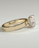 Kai - Elongated Cushion 4 Claw Solitaire with Flat Cigar Band and Hidden Halo Engagement Ring - 18k Yellow Gold High Setting