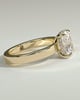 Kai - Elongated Cushion Flat Cigar Band Solitaire with Hidden Halo - 18k Yellow Gold