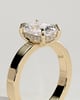 Kai - Elongated Cushion Flat Cigar Band Solitaire with Hidden Halo - 18k Yellow Gold