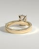 Kai - Elongated Cushion Flat Cigar Band Solitaire with Hidden Halo - 18k Yellow Gold