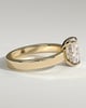 Kai - Elongated Cushion Flat Cigar Band Solitaire with Hidden Halo - 18k Yellow Gold