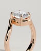 Oval 4 Claw Solitaire with Bypass Band Engagement Ring - 18k Rose Gold
