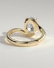Oval 4 Claw Solitaire with Bypass Band Engagement Ring - 18k Yellow Gold