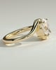 Oval 4 Claw Solitaire with Bypass Band Engagement Ring - 18k Yellow Gold