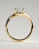 Oval 4 Claw Solitaire with Bypass Band Engagement Ring - 18k Yellow Gold