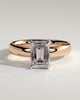 Kate - Emerald Solitaire with Cigar Band - 18k Rose Gold / 18k White Gold High Setting