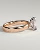 Kate - Emerald Solitaire with Cigar Band - 18k Rose Gold / 18k White Gold High Setting